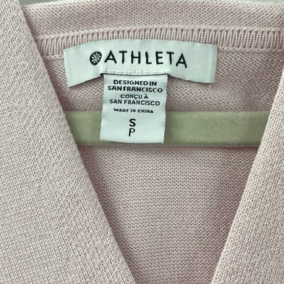 Athleta S Evergreen Sweater Hoodie Hydrangea Pink 531705 - Picture 9 of 12